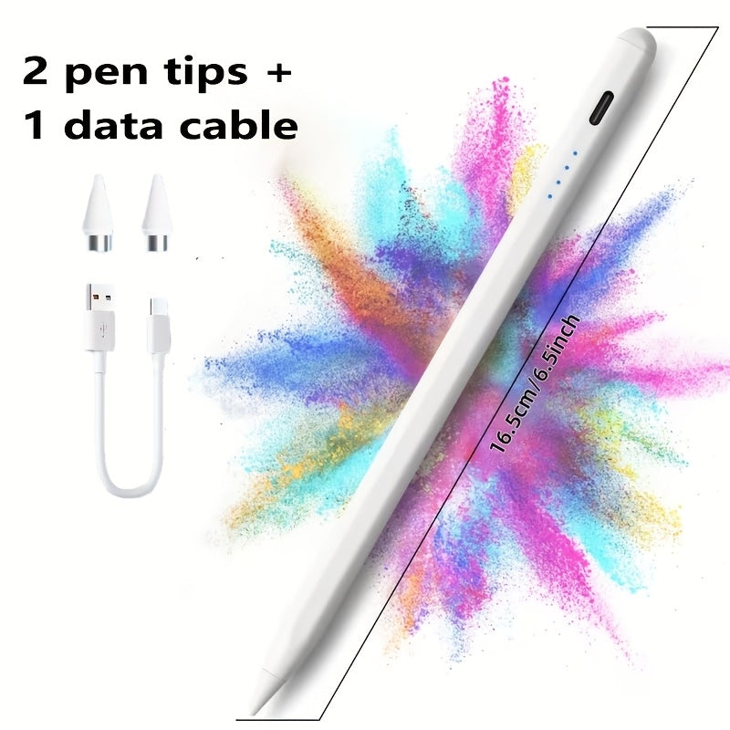 Stylet Tactile Rechargeable USB Haute Precision - Batterie 120mAh Longue Autonomie Blanc