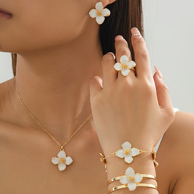 Parure bijoux femme 5 pièces - Alliage doré, style sexy & fête