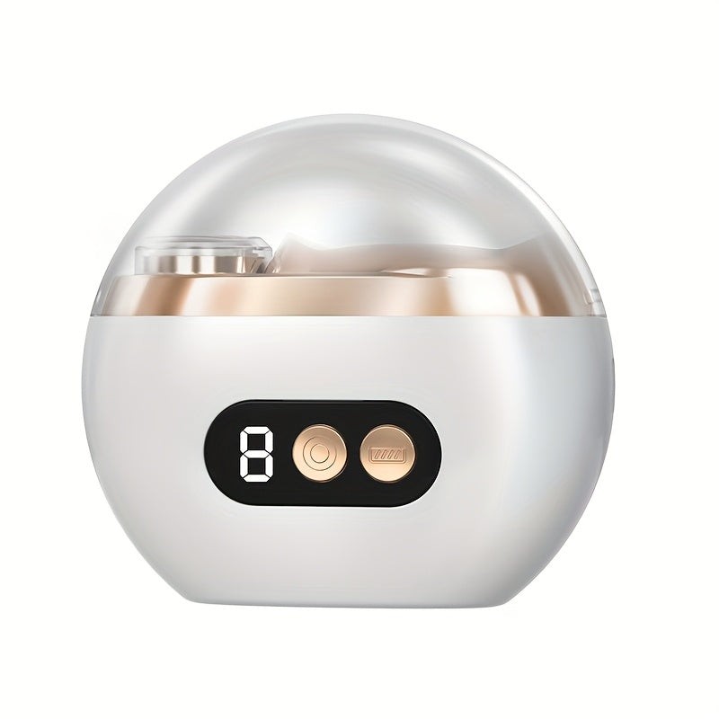 Coupe-ongles electrique 2 en 1 - Manucure, polissage, anti-coupure, eclairage, recharge USB, blanc ou orange