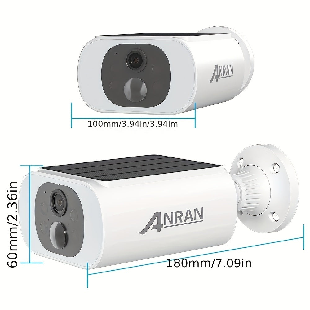 Caméra solaire ANRAN 3MP sans fil - Vision nocturne couleur & Alexa