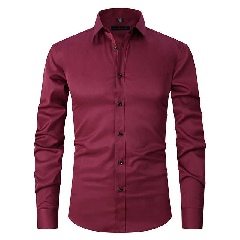 Chemise Stretch Homme Manches Longues - Infroissable, Coupe Ample, Usage Pro, 11 Coloris