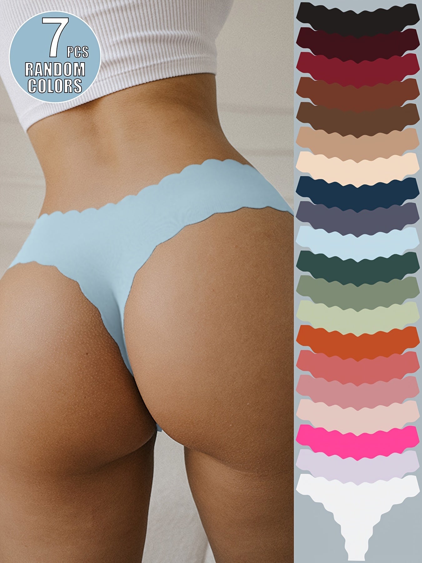 Lot de 7 Strings Sans Coutures Femme Taille Basse - Invisible & Sexy