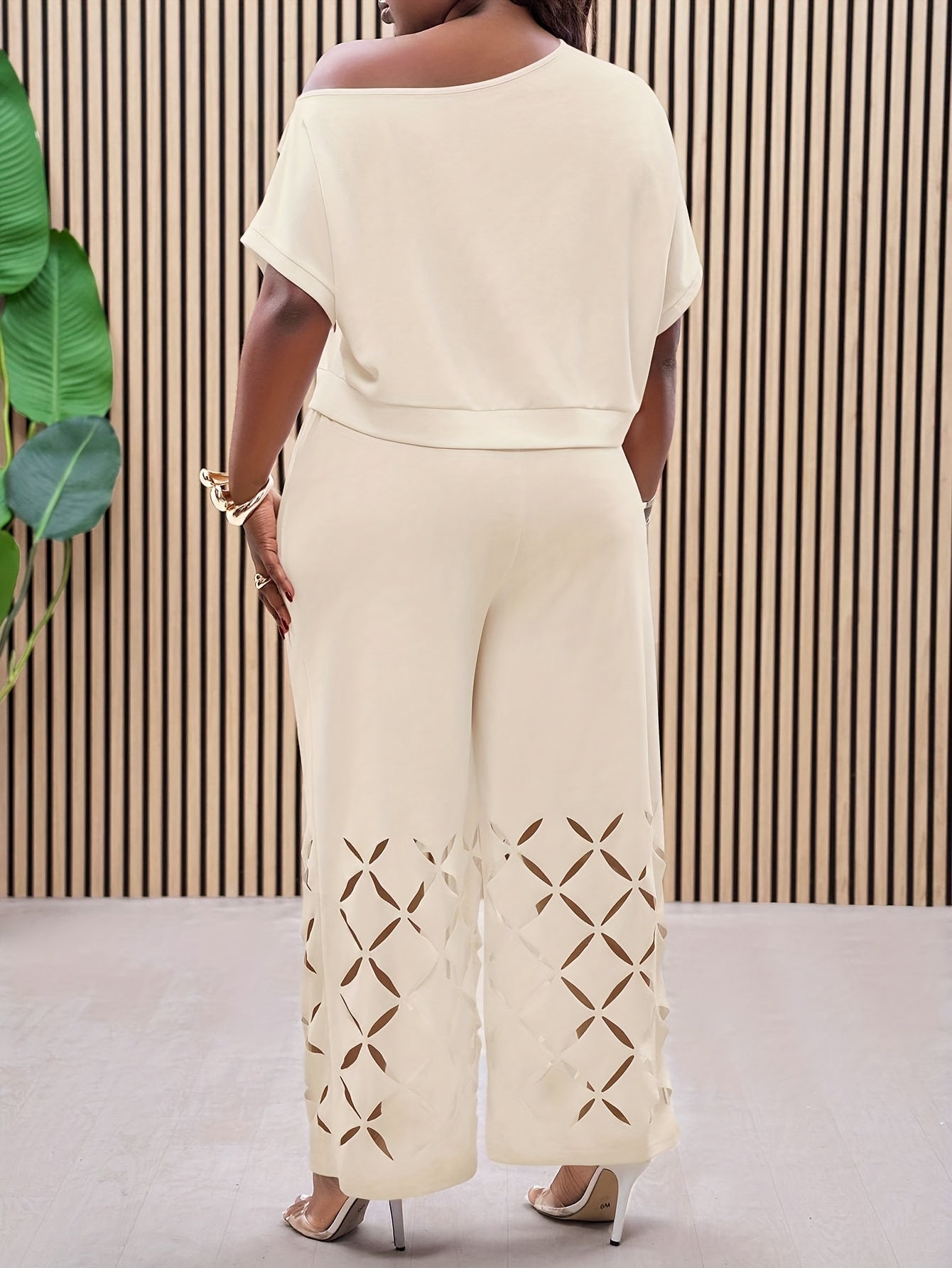 Ensemble 2 pièces décontracté avec broderie asymétrique - Topdecheztop.fr