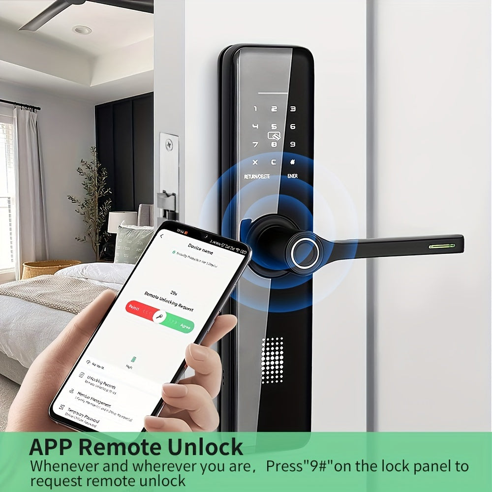 Serrure Connectée SUMUS – Empreinte Digitale, Application Wi-Fi & Clavier | Alliage Aluminium, Résistante aux Chocs