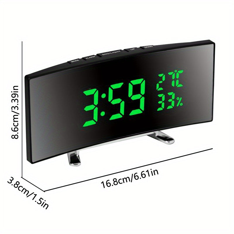 Réveil LED Multifonction Grand Ecran 6,6 Pouces - Heure Temperature Humidite USB
