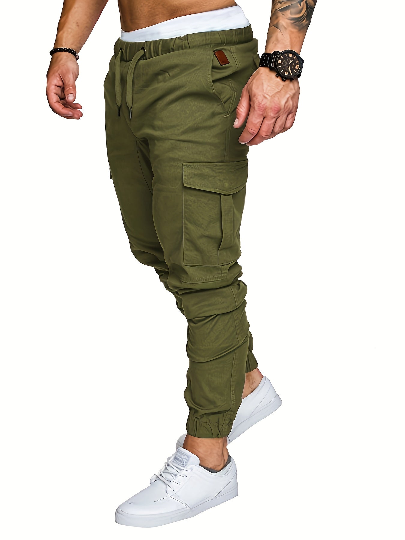 Pantalon Cargo Homme Multi-Poches – 95% Coton, Coupe Régulière, 7 Coloris, S à XXL