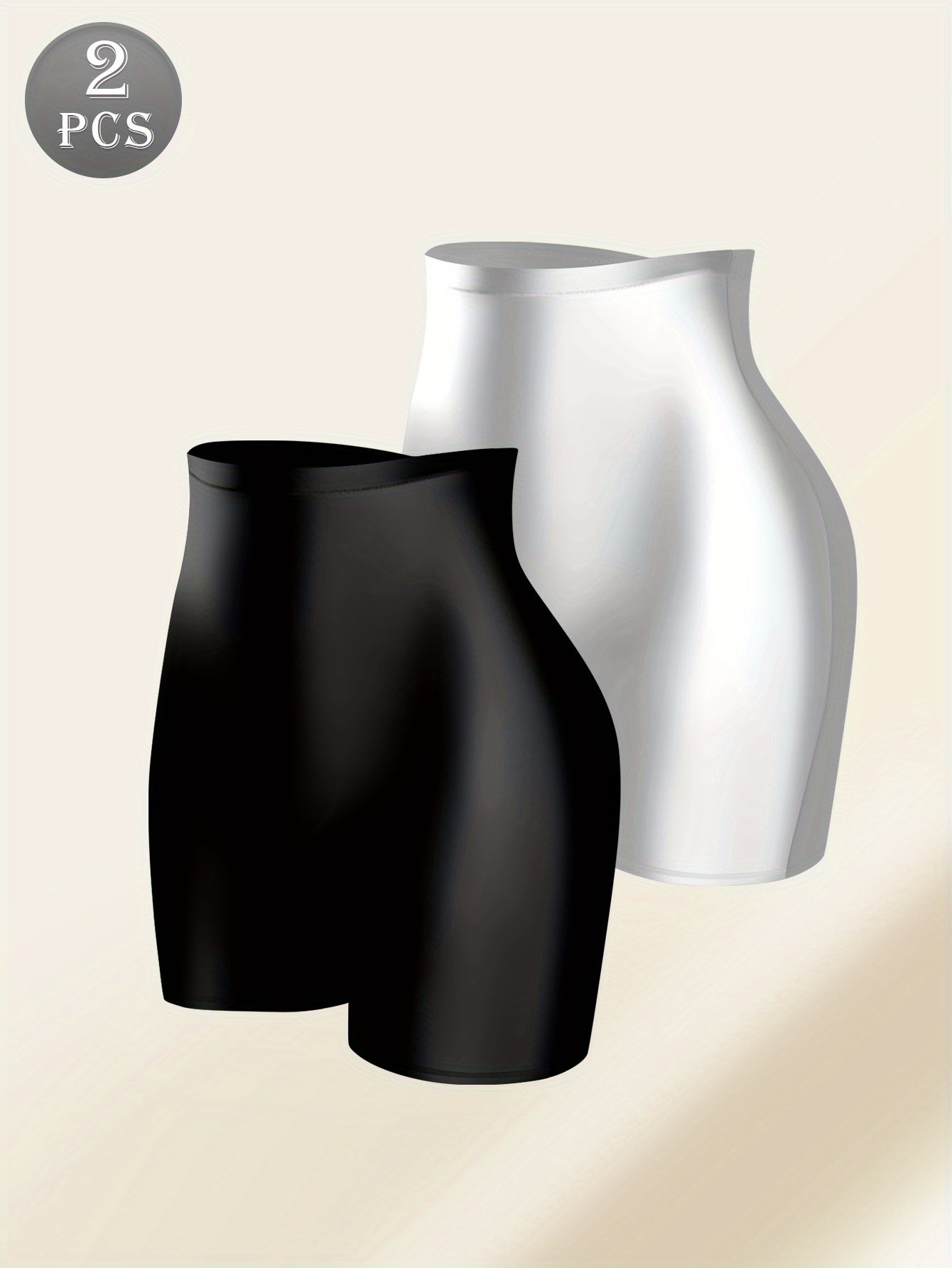 Lot de 2 Boxers Taille Haute Femme – Tissu Huilé Gainant, 77% Polyamide