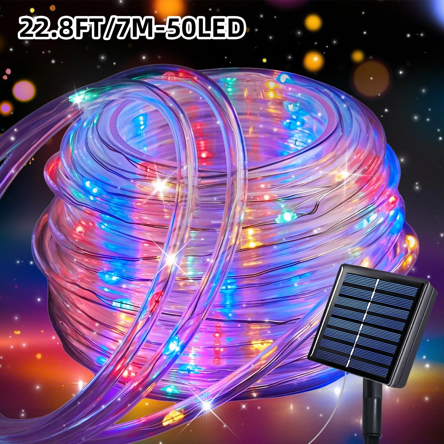 Guirlande Solaire LED - 8 Modes, IPX4, Telecommande, Interieur Exterieur, 50 a 300 LED