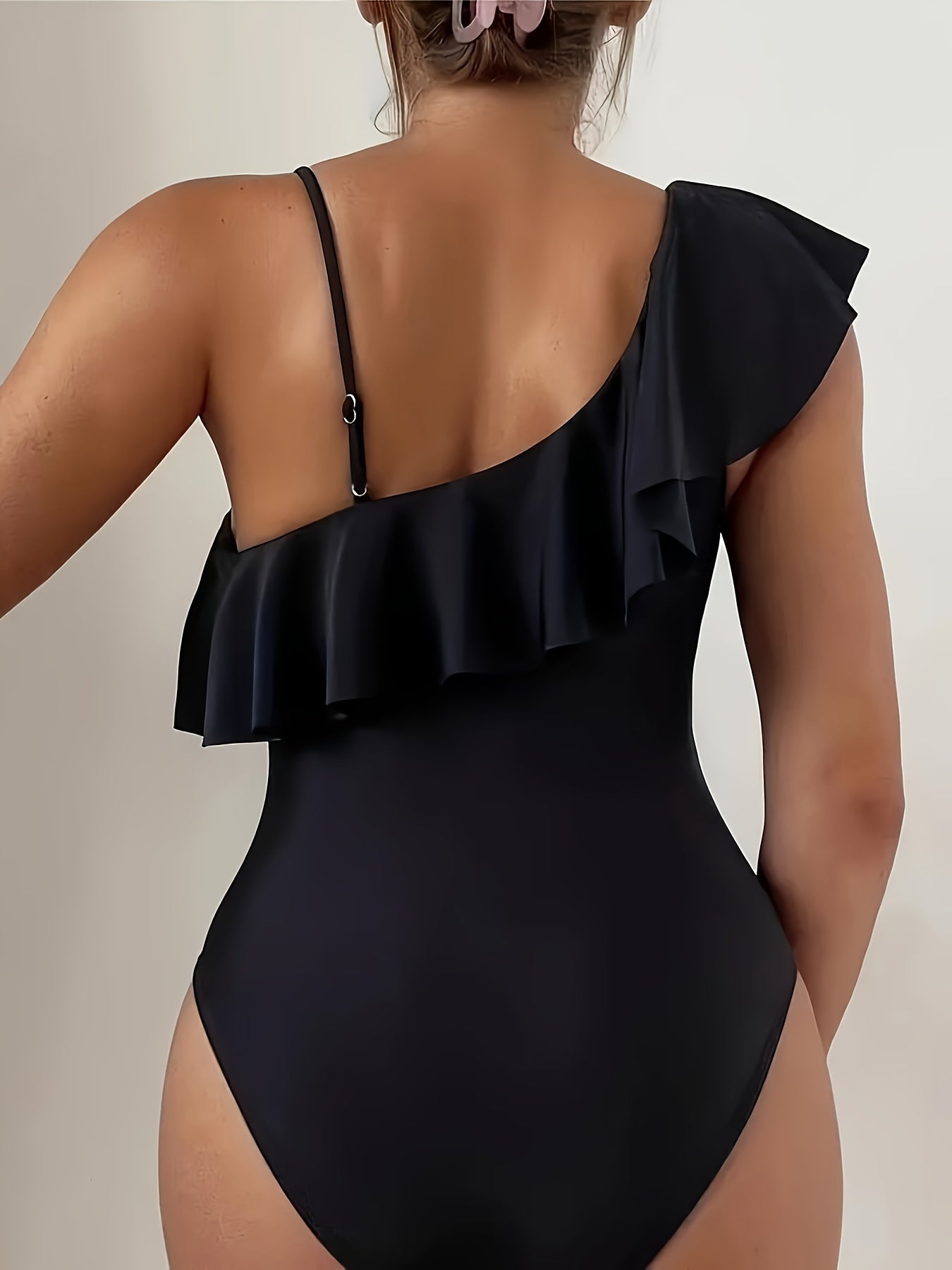Maillot de Bain Une Pièce Femme – Élégant, Maille Extensible, Une Épaule 👙✨