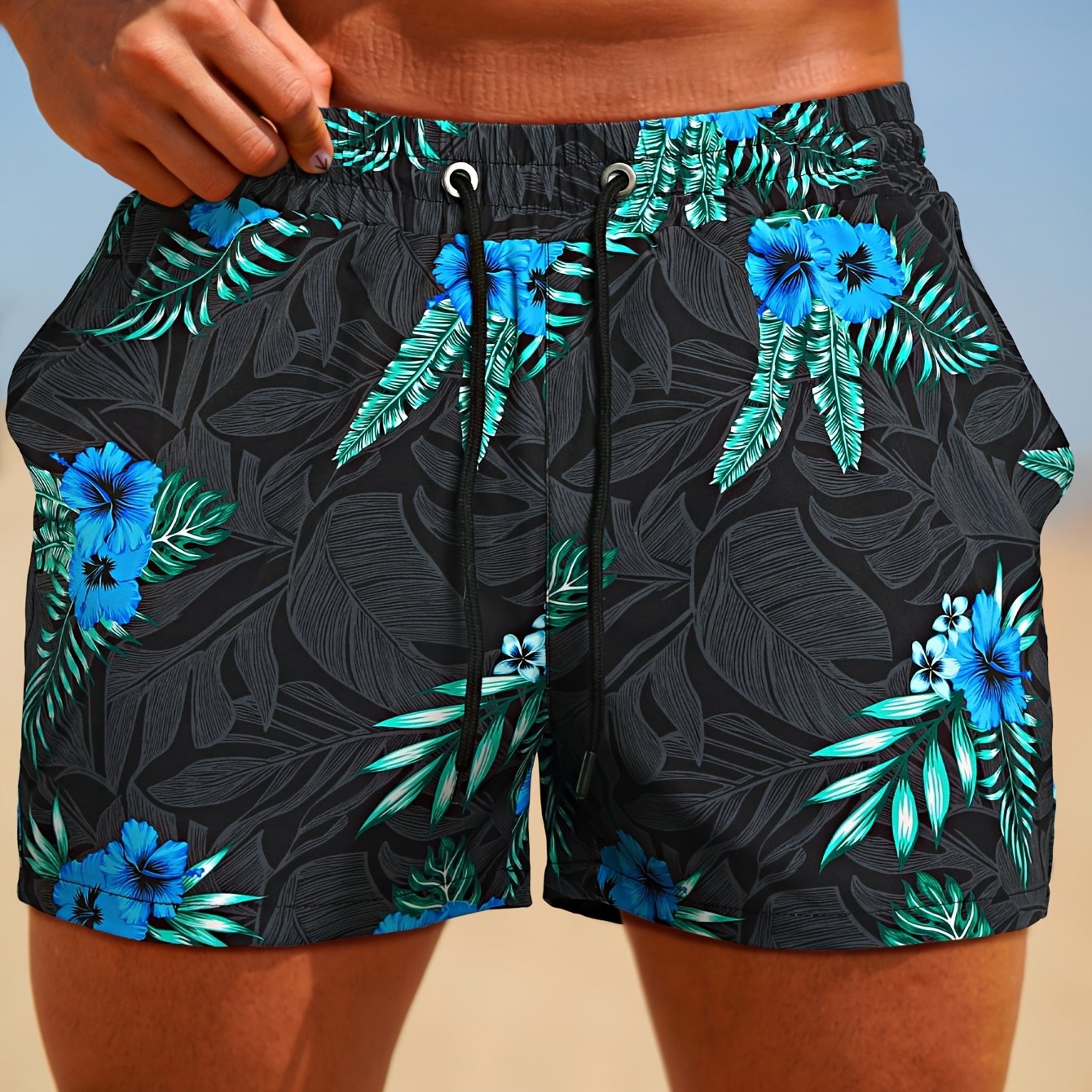 Short de Bain Homme Imprime Floral - Ceinture Elastique, Doublure Maille, 95% Polyester, Style Sport, 5 Coloris, FR XS au FR XXL