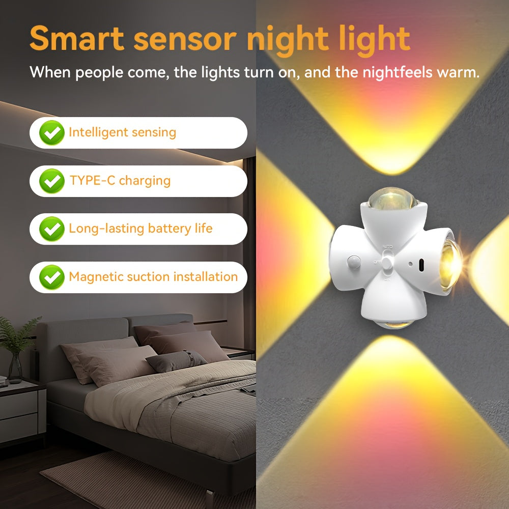 Lot de 2 Veilleuses LED Intelligentes – Détecteur de Mouvement, Rechargeable USB 💡🏠