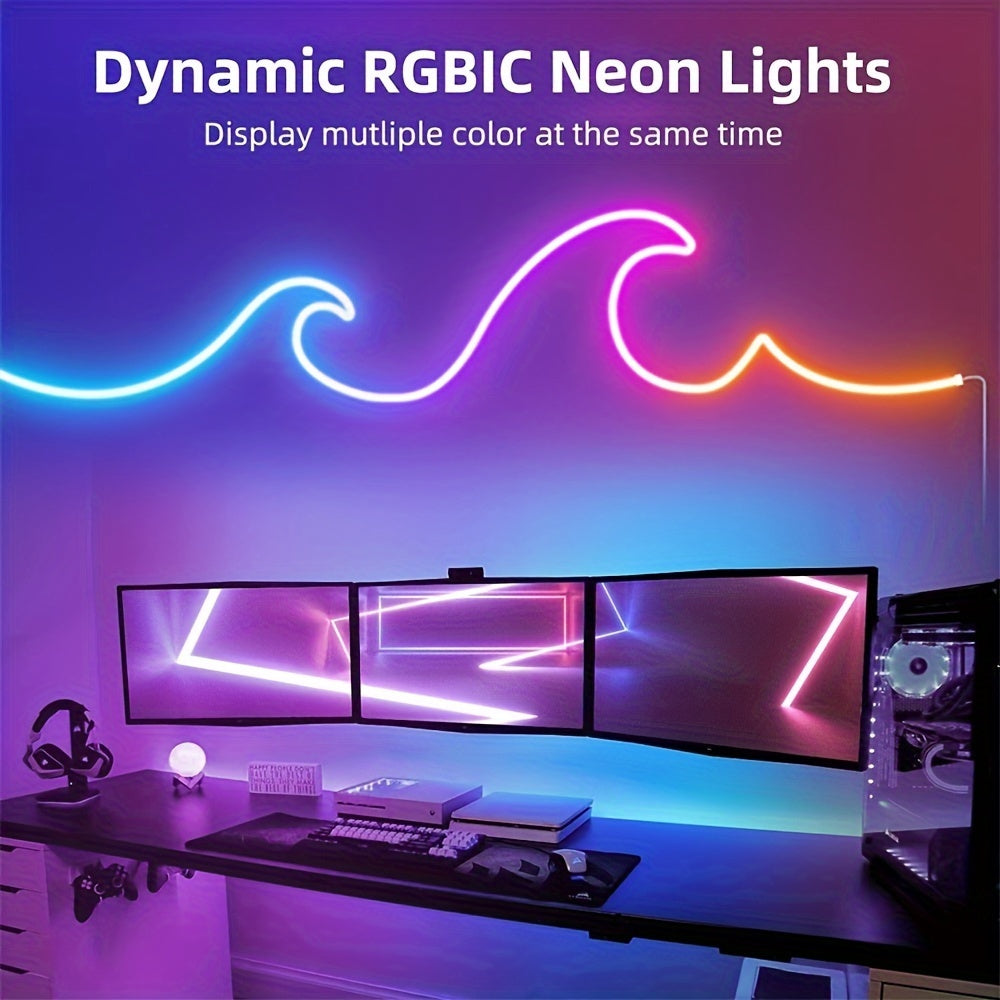 Bande lumineuse néon intelligente, câble flexible RGBIC - Topdecheztop.fr