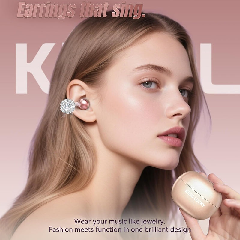 Écouteurs Sans Fil à Clip KINGLUCKY — Style Boucles d'Oreilles, Contrôle Tactile & Étui | 3 Coloris