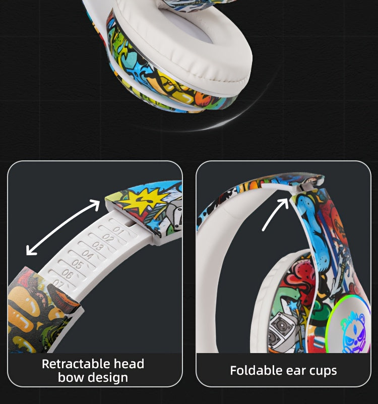 Casque Bluetooth Sans Fil Pliable - Gaming E-Sport Stereo USB-C