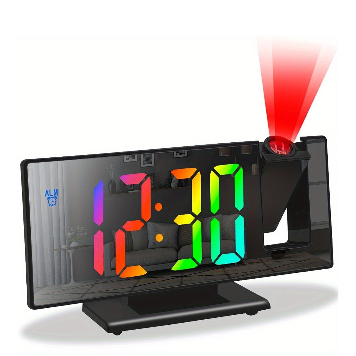 1 réveil NieNie rotatif à 180° avec projection et surface miroir, affichage LED - Topdecheztop.fr