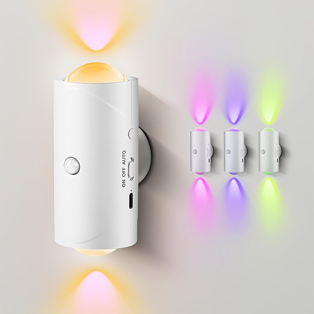 Veilleuse LED avec détecteur de mouvement, 7 couleurs, rechargeable - Topdecheztop.fr