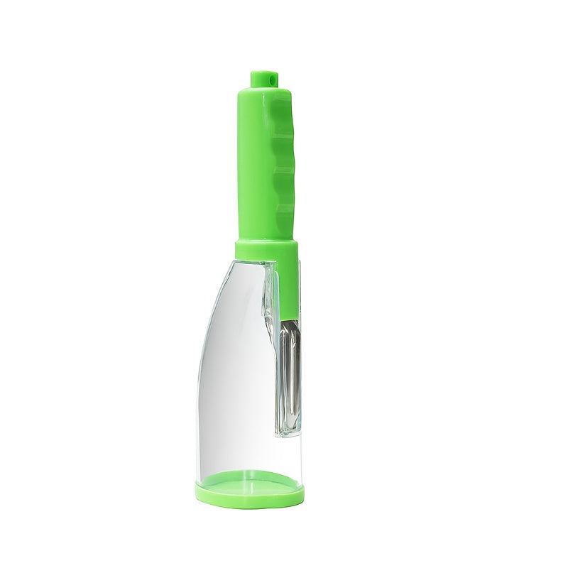 Eplucheur Multifonctionnel avec Etui de Rangement - Fruits et Legumes, Lame Dentelee, Contact Alimentaire, 2 Coloris