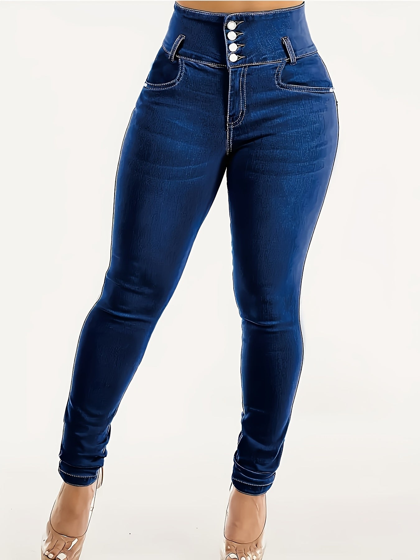 Jean Skinny Taille Haute Femme - Coupe Slim Boheme, Toutes Saisons