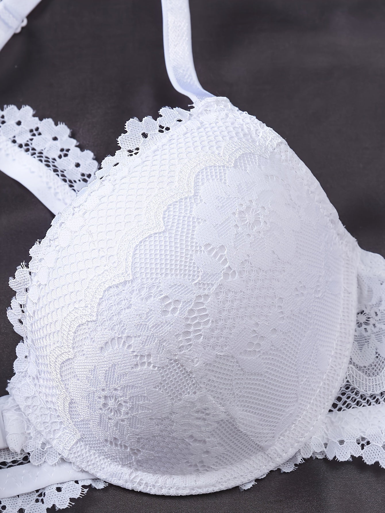 Soutien-Gorge Dentelle Sexy Femme - Sous-Armatures, Fermeture Devant, 90% Polyamide, Noir Rouge Blanc, EU 85B-100D