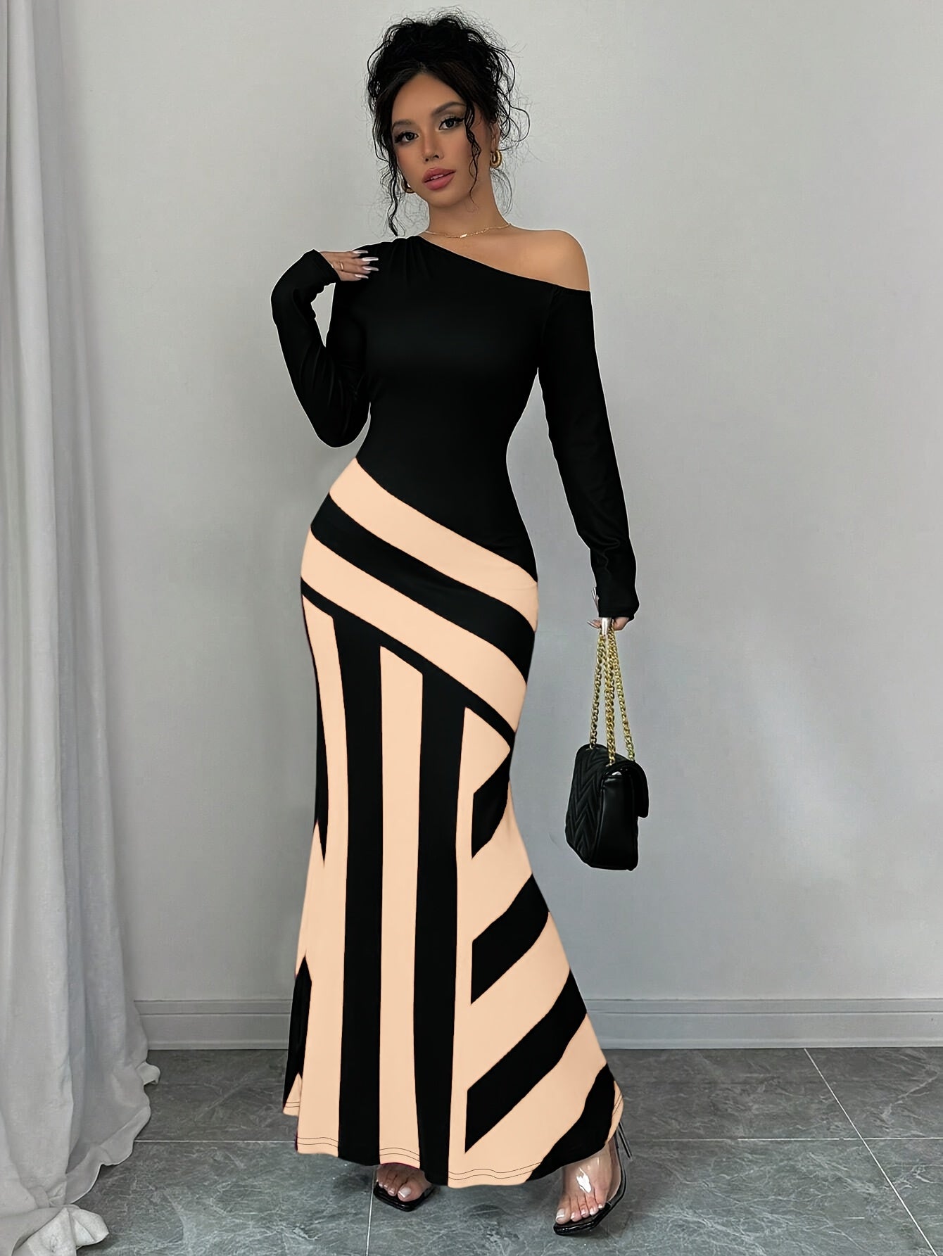 Robe Multi-Positions Femme - Asymetrique, Motif Geometrique, Style Elegant, 3 Coloris