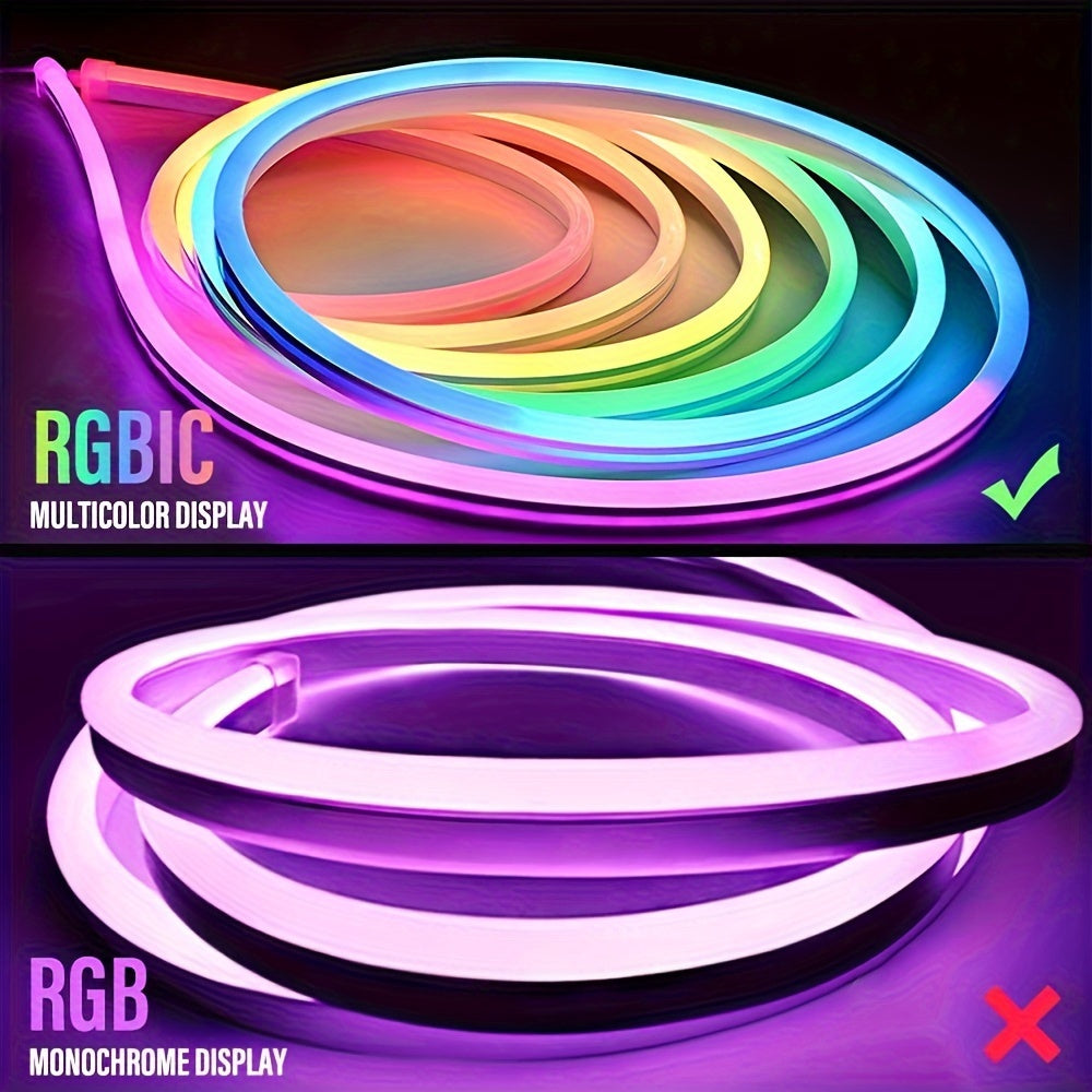 Bande lumineuse néon intelligente, câble flexible RGBIC - Topdecheztop.fr