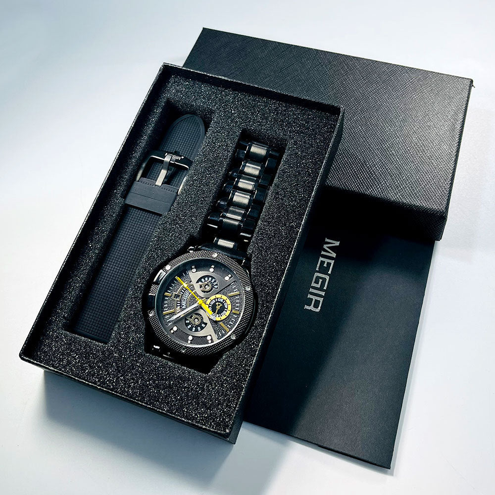 Montre de sport multifonctionnelle avec ceinture en acier - Topdecheztop.fr