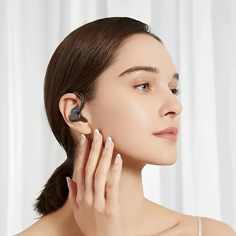Ecouteurs sans fil LAN XUN crochets oreille - Batterie 300mAh, USB-C, boitier charge, micro condensateur, rouge ou noir