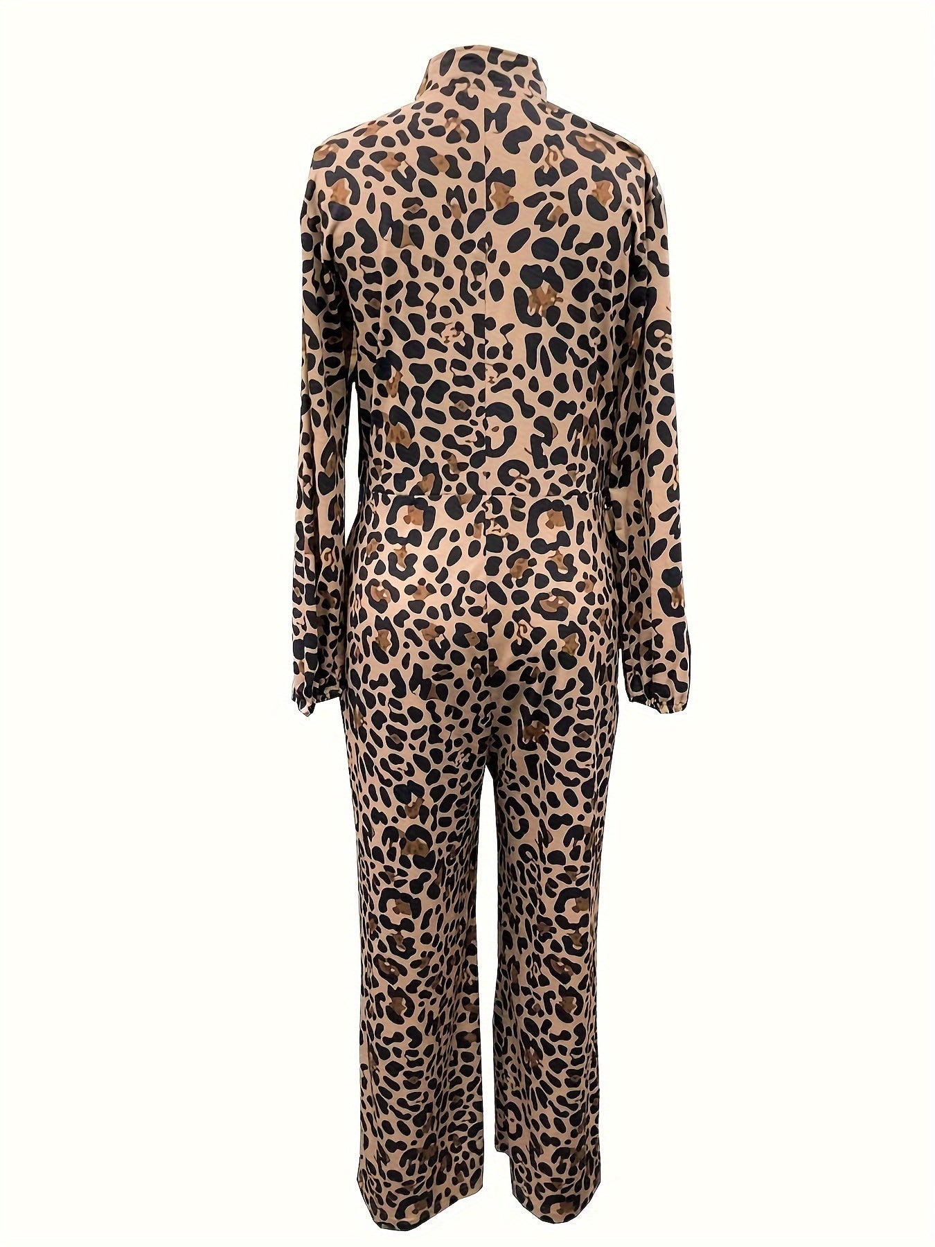 Combinaison Femme Imprimée Manches Longues — Col V, Coupe Ample & Fluide | S-XXL | Printemps-Été