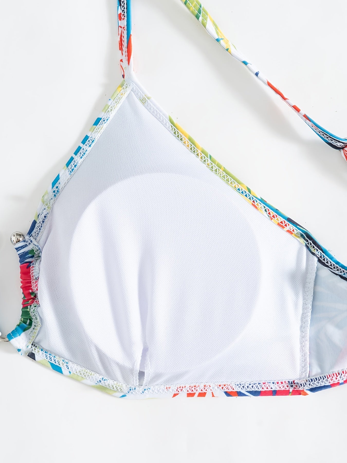 Ensemble Bikini 3 Pieces Femme - Motif Tropical, Col en V, Manches Longues