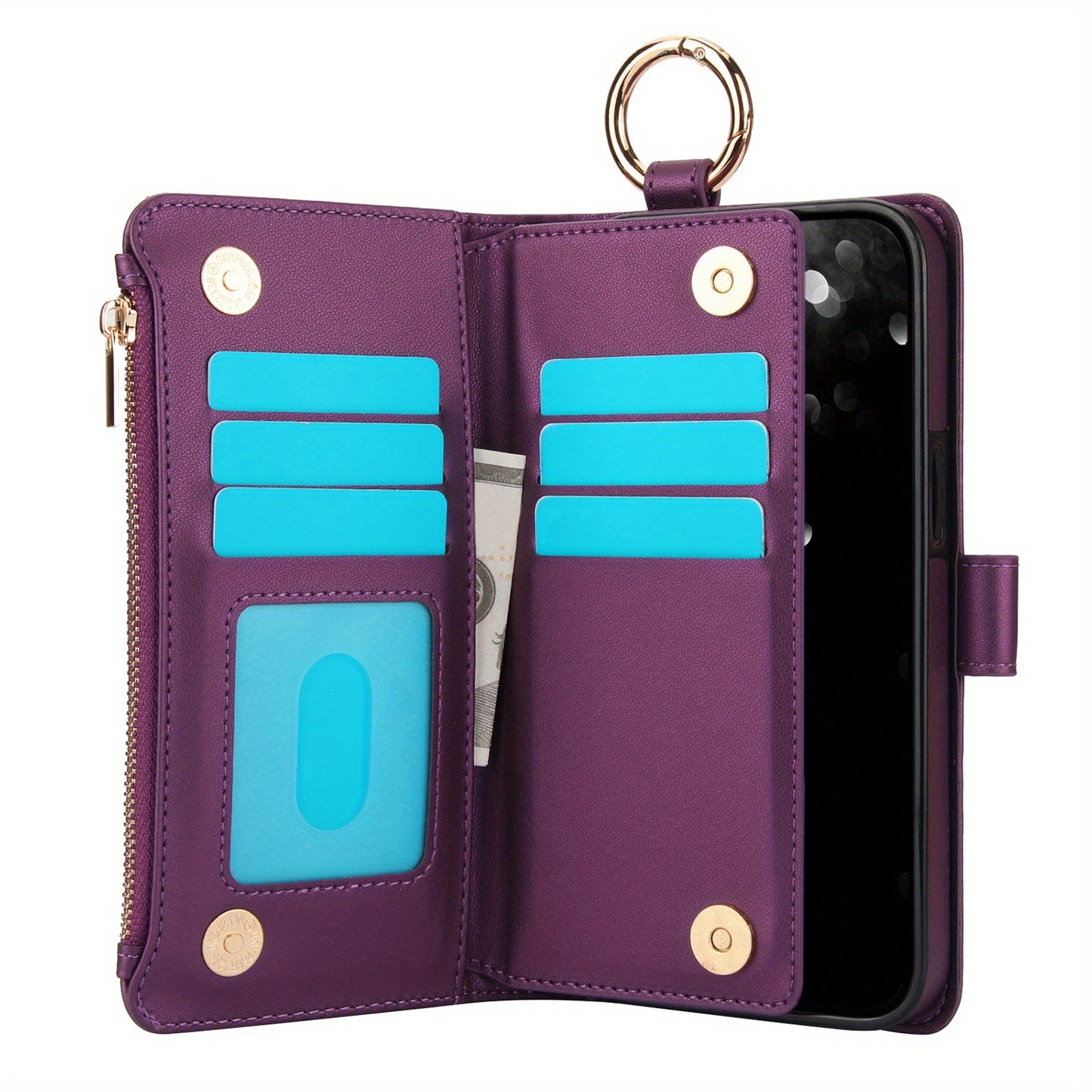 Étui Portefeuille Bandoulière Samsung Galaxy AWQUER – Similicuir, Lanière, 7 Coloris, 26 Modèles