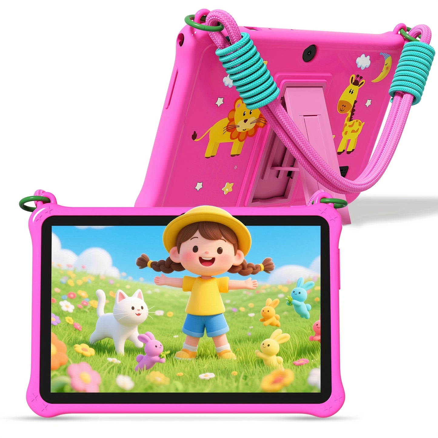 Tablette Enfants 7 Pouces Android 13 - Etui de Protection, 2GB RAM + 32GB ROM, Processeur Quadricœur, Double Camera, Wi-Fi, USB-C, 3 Ans et Plus