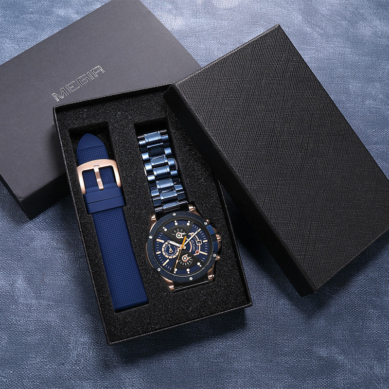 Montre de sport multifonctionnelle avec ceinture en acier - Topdecheztop.fr