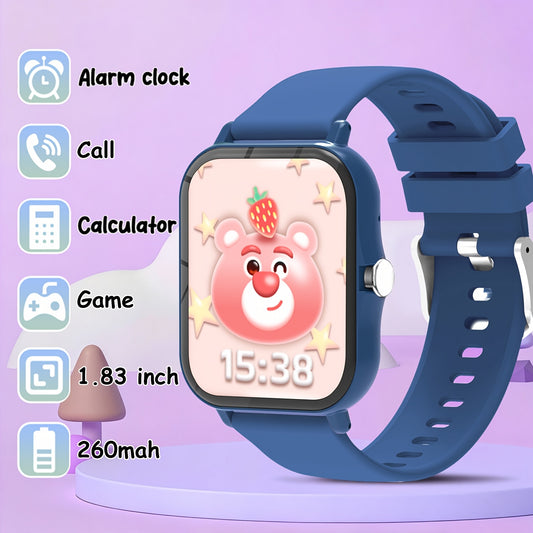 Montre Connectee Enfants Multifonctions - Appels Sans Fil, Musique, Meteo, Lampe Torche, Bracelet Silicone, 3 Coloris
