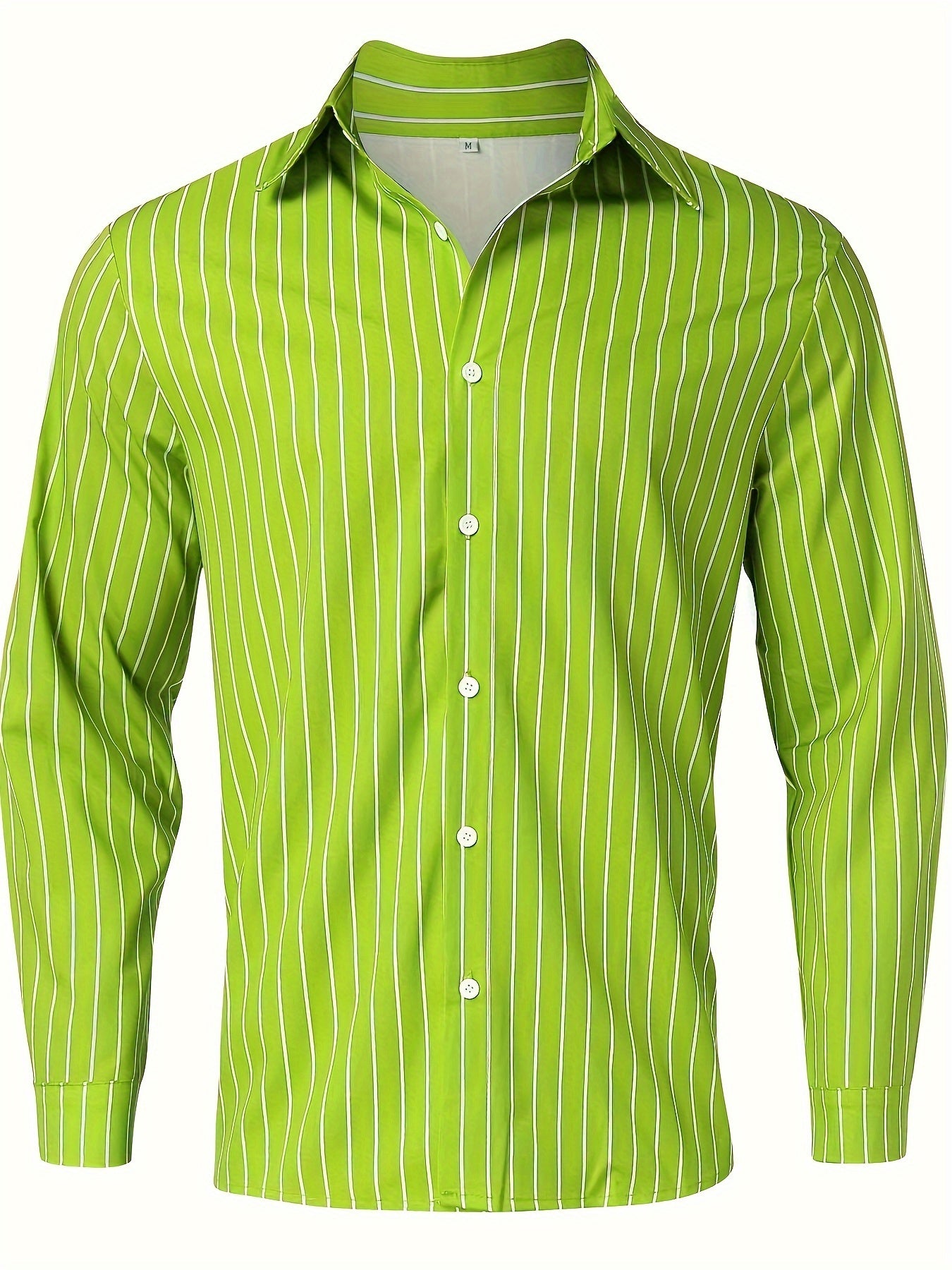Chemise Homme Manches Longues Rayures – 95% Polyester 5% Élasthanne, Coupe Ample, 3 Coloris XS-XXXL