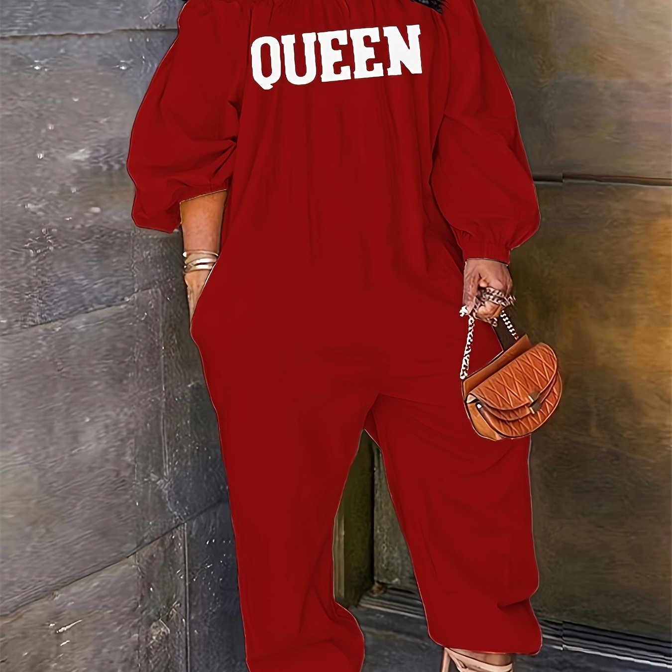 Combinaison Longue Brodée QUEEN pour Femme – Épaules Dénudées, Style Décontracté Élégant | 8 Coloris | S au XXL