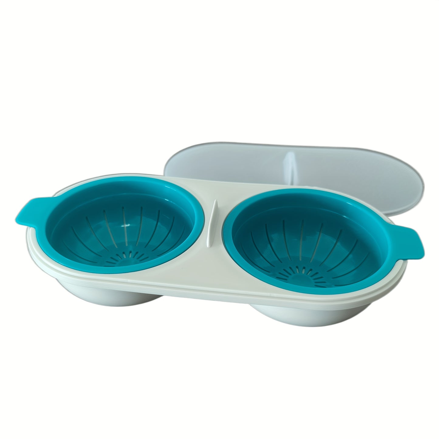 Cuiseur Oeufs Micro-Ondes 2 Tasses - Panier Egouttoir, Resistant Chaleur, Compatible Lave-Vaisselle, 3 Coloris