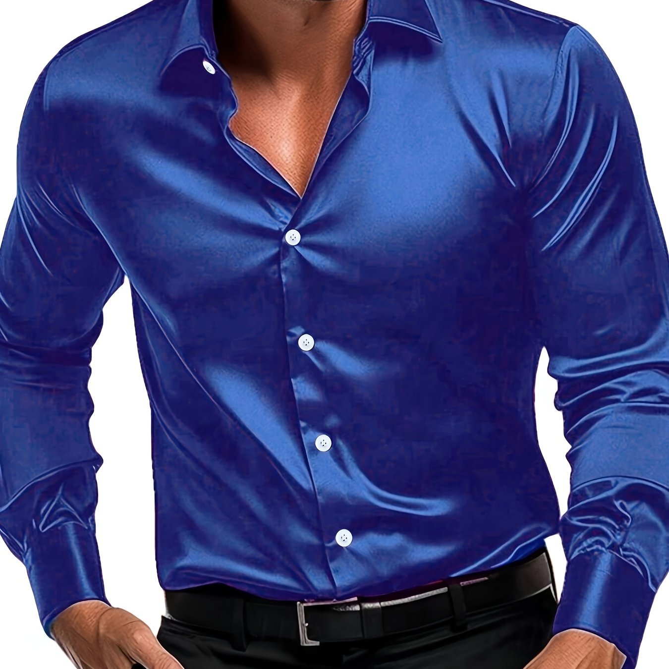 Chemise bleu roi à manches longues pour homme - Topdecheztop.fr
