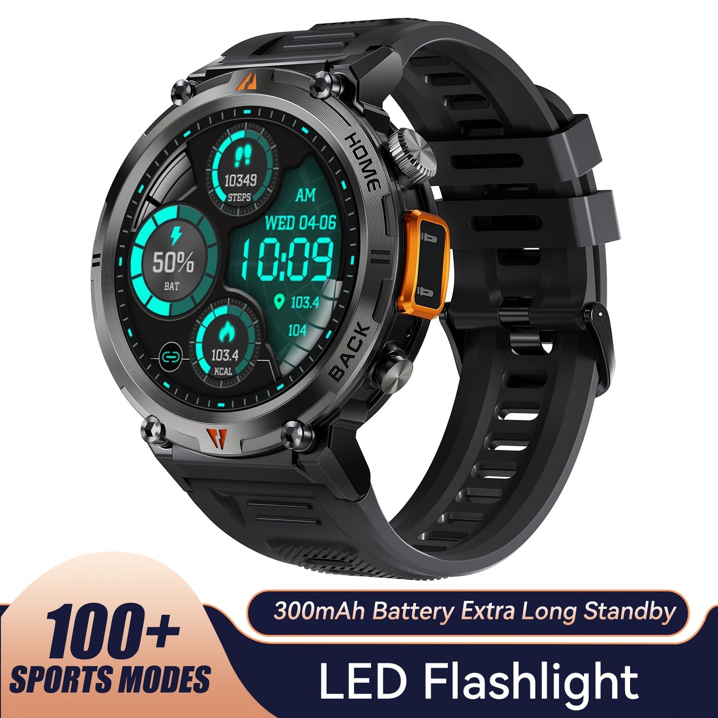 Montre connectée  pour homme avec écran TFT 360p, écran 3,68 cm - Topdecheztop.fr