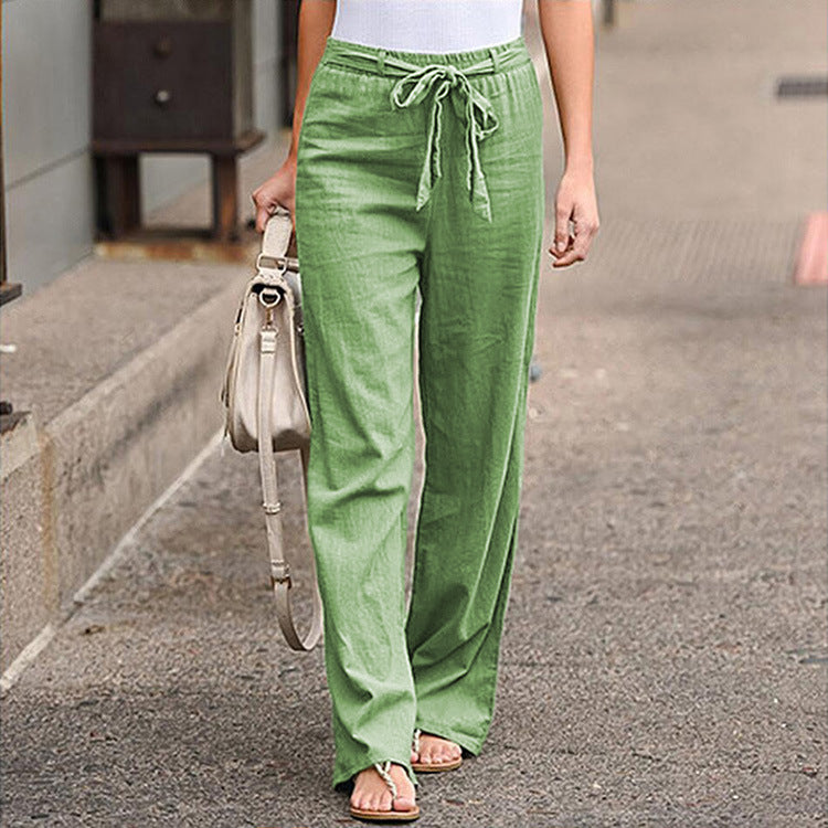 Pantalon ample décontracté en coton et lin - Topdecheztop.fr
