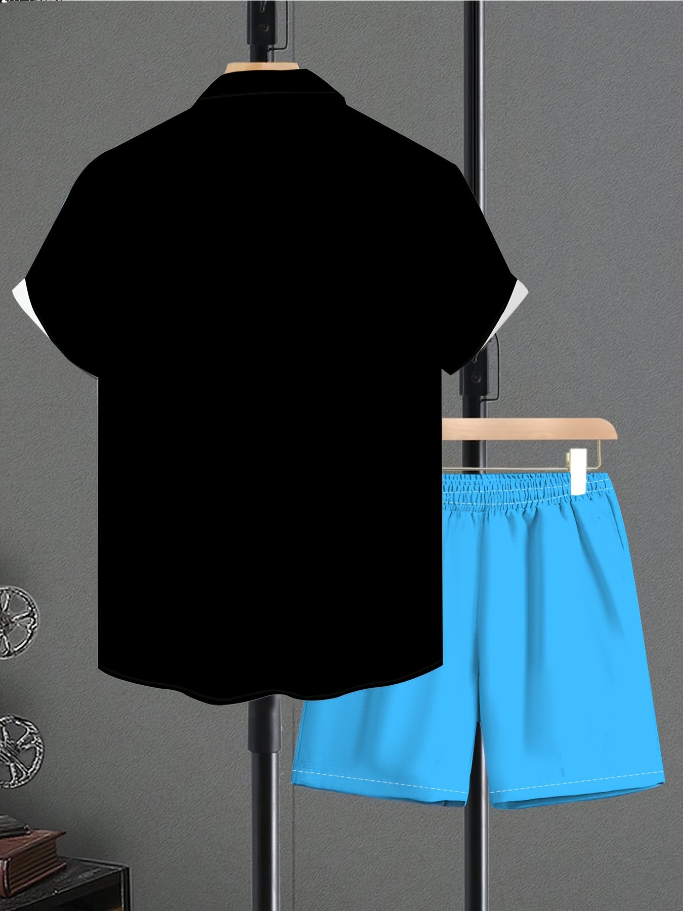 Ensemble Chemise Manches Courtes et Short Imprime Homme - Tenue Ete Decontractee