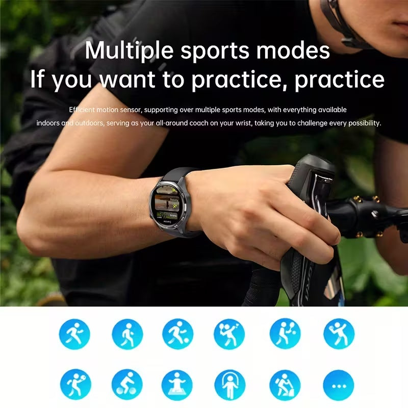 Montre connectee ERUN ecran TFT 1.5 pouce - Bluetooth 5.0, batterie 250mAh, bracelet silicone, noir ou argente
