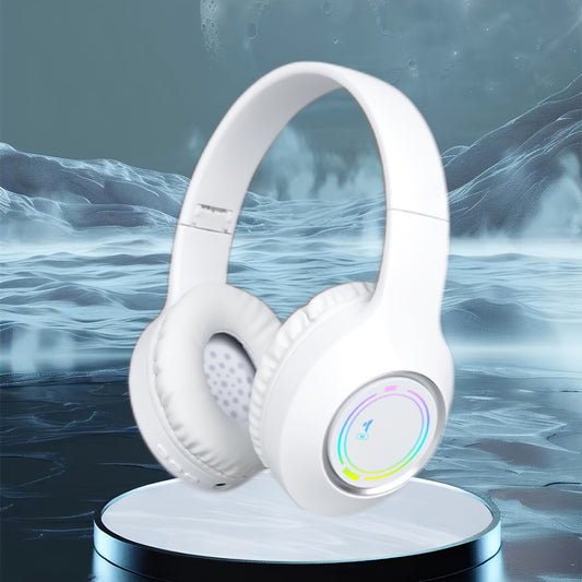 Casque Sans Fil Supra-Auriculaire Pliable – Micro Intégré, Batterie 150mAh & USB-C | Thème Anime & Film | Noir & Beige
