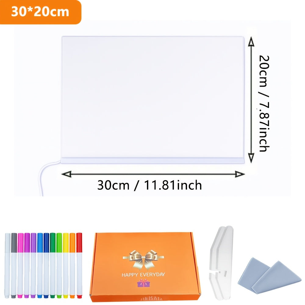 Tableau Dessin LED RGB - Planche Lumineuse USB avec 12 Stylos