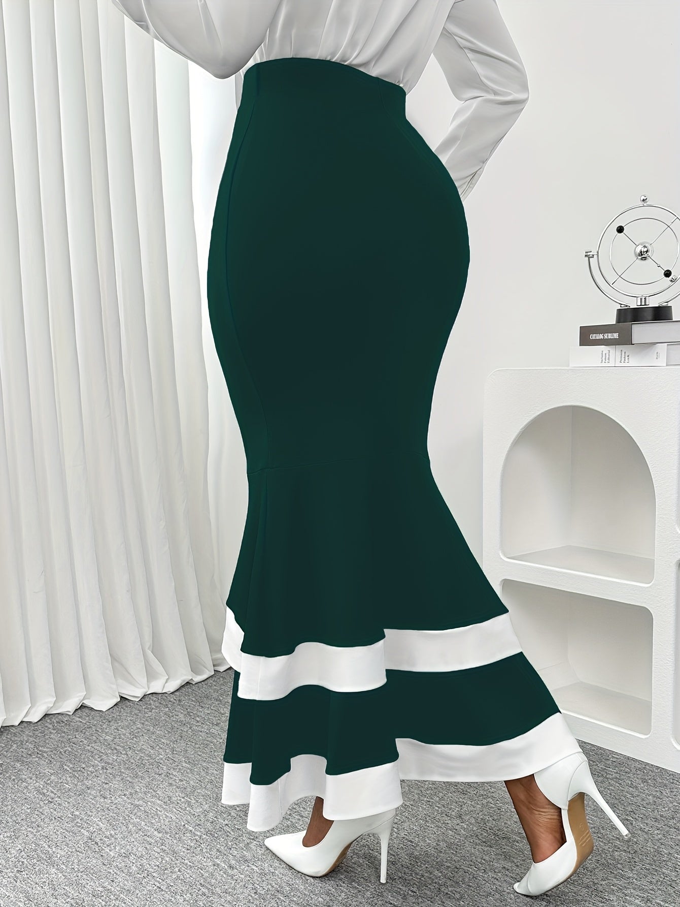 Jupe Sirene Femme - Style Elegant, Coupe Moulante, Toutes Saisons, 4 Coloris