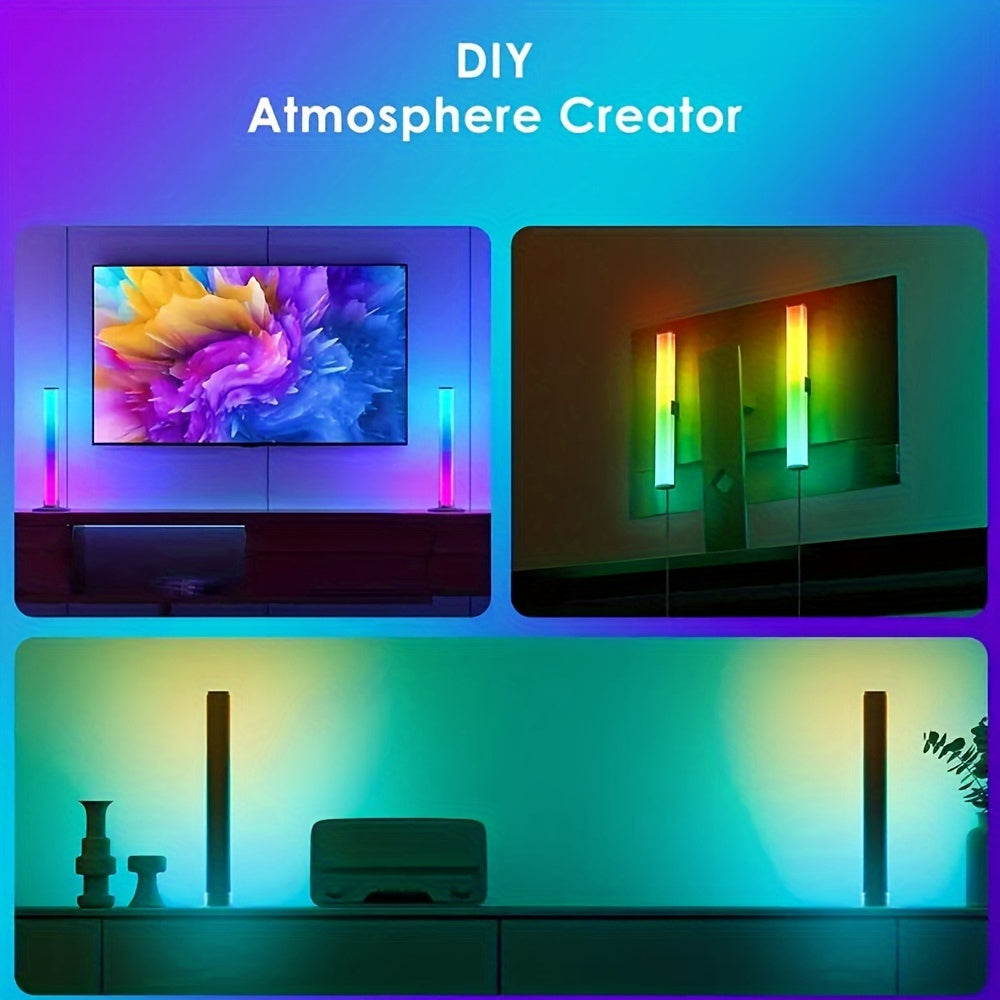 Barres lumineuses LED intelligentes, lot de 2, RVB avec synchronisation musicale - Topdecheztop.fr