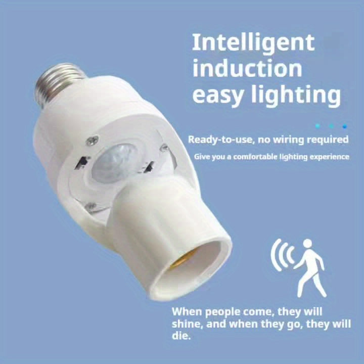 Douille E27 detecteur de mouvement infrarouge - Marche/arret automatique, 110V/220V, blanc