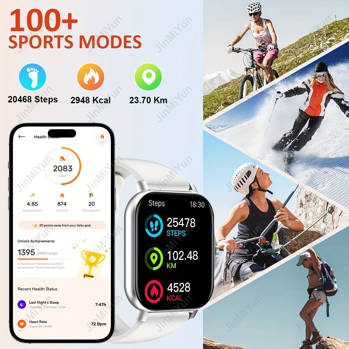 Montre connectée de sport tactile plein écran de 1,83 pouces - Topdecheztop.fr