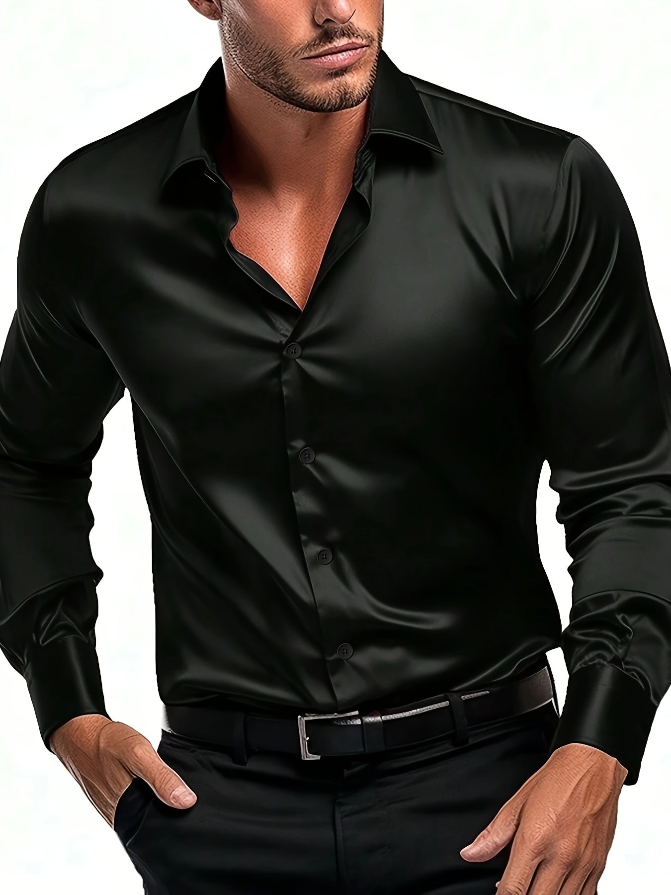 Chemise bleu roi à manches longues pour homme - Topdecheztop.fr