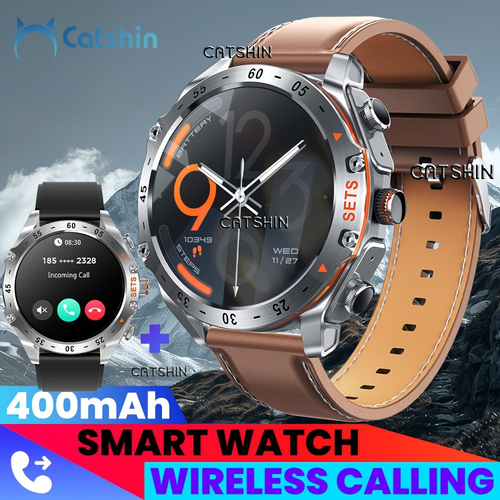 Montre Connectée CatShin 2-en-1 – Écouteurs Sans Fil, Écran IPS HD 3,86 cm, IP67 & 100+ Modes Sportifs