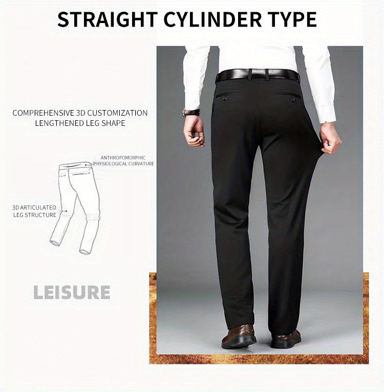 Pantalon Habillé Homme Classique – 93,5% Polyester 6,5% Élasthanne, Coupe Régulière, 6 Coloris XS-XXL